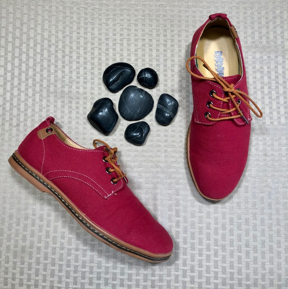 Dadawen Red Derby Shoes
